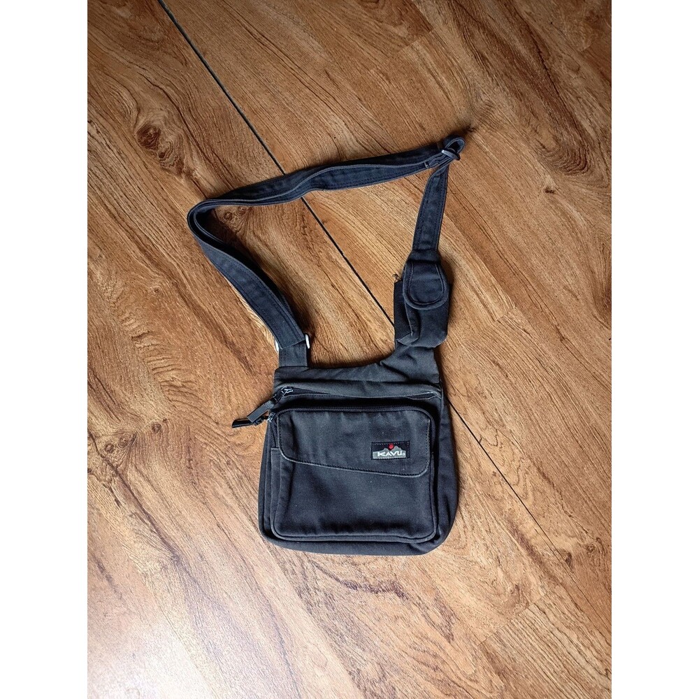 KAVU Gray Canvas Sling Bag Crossbody Adjustable Strap EDC